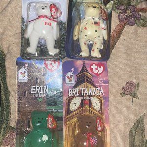 4 “Rare With Errors* TY Glory, Maple, Erin And Britannia The Bear Bean